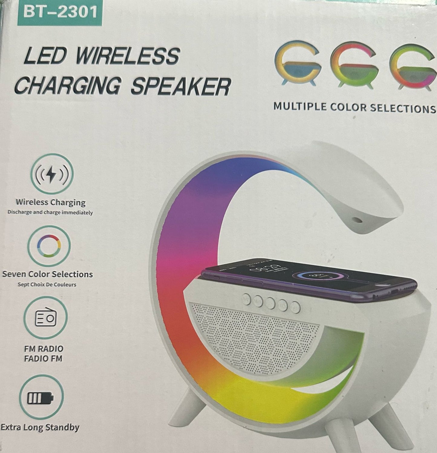Led wireless charging speaker