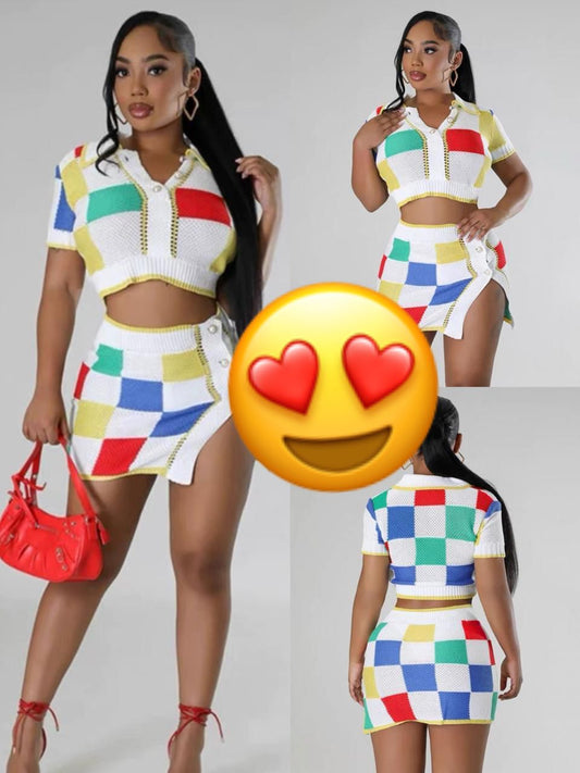Checkers Skirt Set